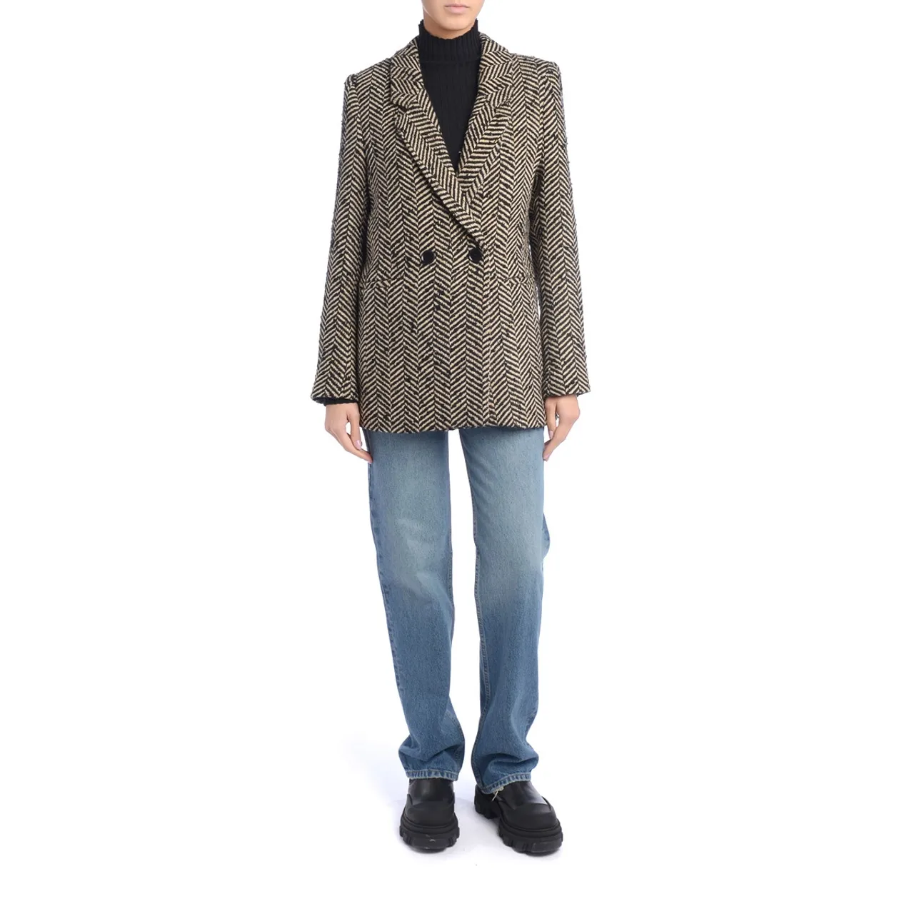 Anine Bing Blazer Diana noir et crème